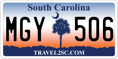 SC license plate MGY506
