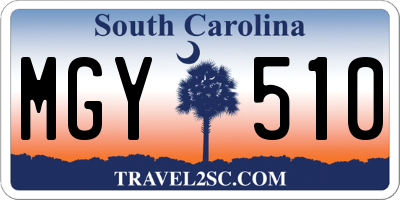 SC license plate MGY510