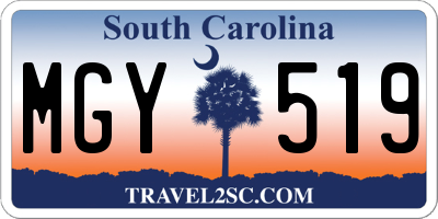 SC license plate MGY519