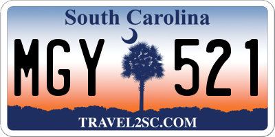 SC license plate MGY521