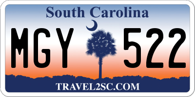 SC license plate MGY522