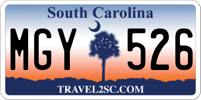 SC license plate MGY526