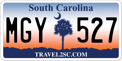 SC license plate MGY527