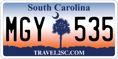 SC license plate MGY535