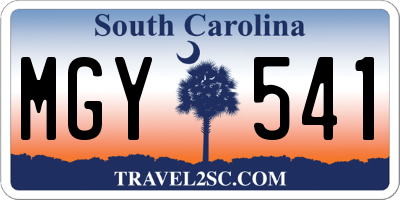 SC license plate MGY541