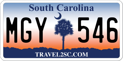 SC license plate MGY546