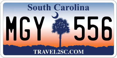 SC license plate MGY556