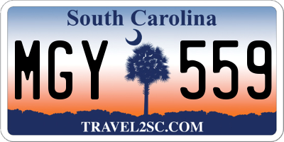 SC license plate MGY559