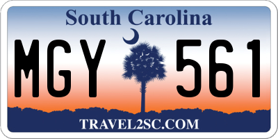 SC license plate MGY561