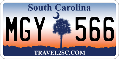 SC license plate MGY566