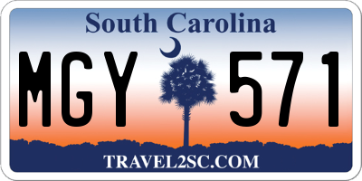 SC license plate MGY571