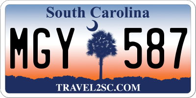 SC license plate MGY587