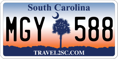 SC license plate MGY588