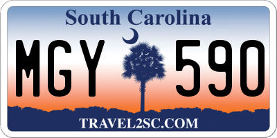 SC license plate MGY590