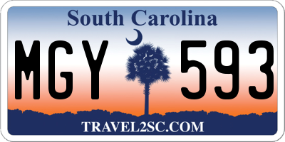 SC license plate MGY593
