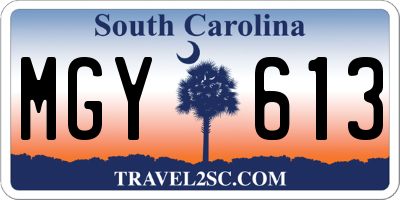 SC license plate MGY613