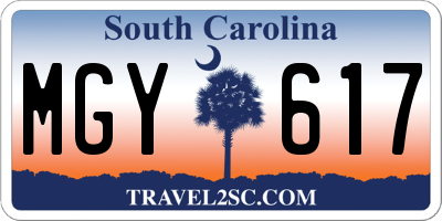 SC license plate MGY617