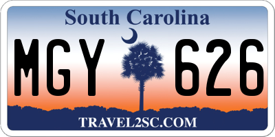 SC license plate MGY626