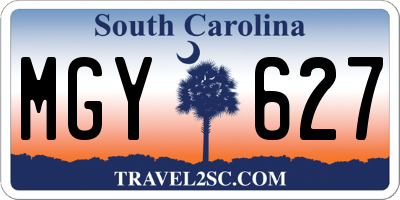 SC license plate MGY627