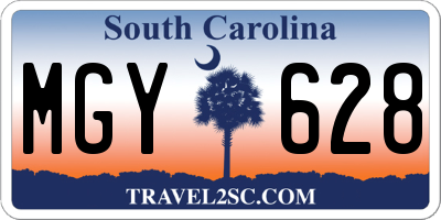 SC license plate MGY628