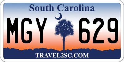 SC license plate MGY629
