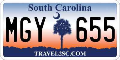 SC license plate MGY655