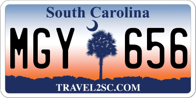 SC license plate MGY656