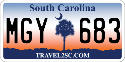 SC license plate MGY683