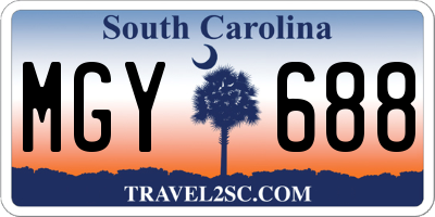 SC license plate MGY688