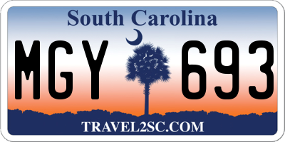 SC license plate MGY693