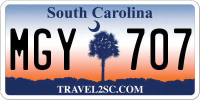 SC license plate MGY707