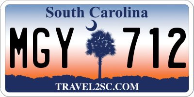 SC license plate MGY712
