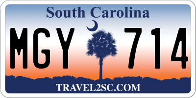 SC license plate MGY714