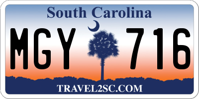 SC license plate MGY716