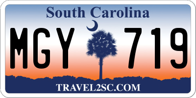 SC license plate MGY719