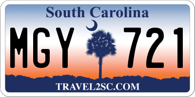 SC license plate MGY721