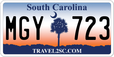 SC license plate MGY723