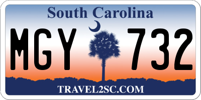 SC license plate MGY732