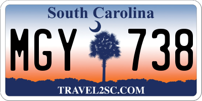 SC license plate MGY738
