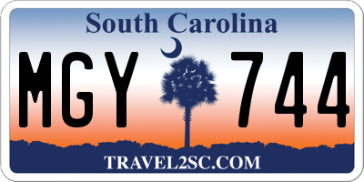SC license plate MGY744