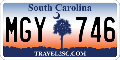 SC license plate MGY746