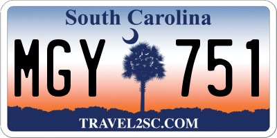SC license plate MGY751