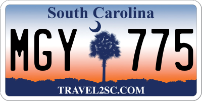 SC license plate MGY775