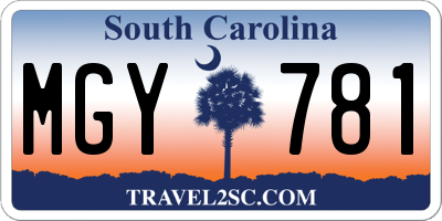 SC license plate MGY781