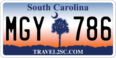 SC license plate MGY786