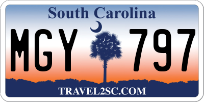SC license plate MGY797