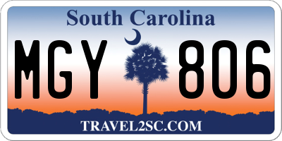 SC license plate MGY806