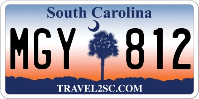 SC license plate MGY812