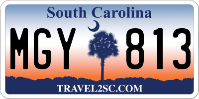 SC license plate MGY813