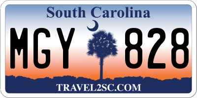 SC license plate MGY828